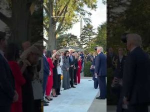 Read more about the article WATCH: Trump and Vance stand with Erika Kirk as ‘Amazing Grace’ plays
