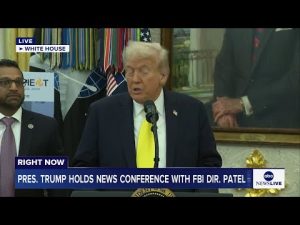 Read more about the article LIVE: President Trump holds news conference in the Oval Office with FBI Dir. Kash Patel