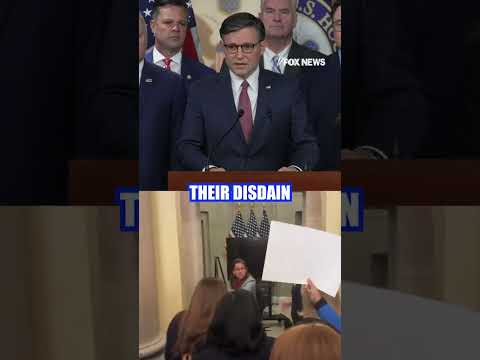You are currently viewing DEM ‘DESPERATION’: Speaker Johnson calls out House Dems for storming his office #shorts #usa #us