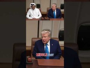 Read more about the article WATCH: Emir of Qatar jokes with Trump aboard Air Force One #shorts #trump #qatar #middleeast #usnews