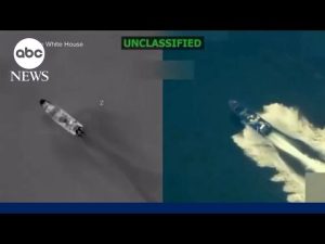 Read more about the article Pentagon releases video showing US strike on alleged drug boat near Venezuela