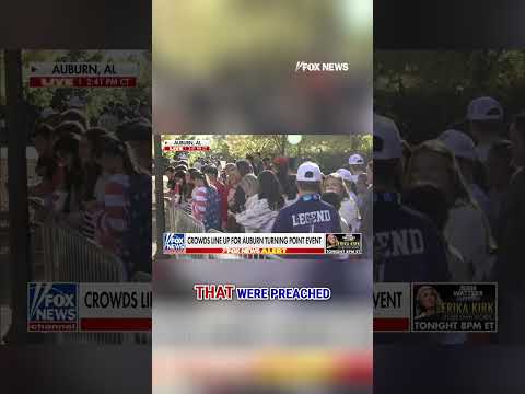 You are currently viewing Crowds line up at Auburn for Turning Point USA event #shorts #usa #us #tpusa #auburn #foxnews
