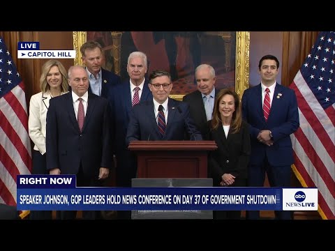 Read more about the article LIVE: Speaker Johnson, GOP leaders hold news conference on day 37 of government shutdown