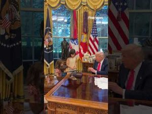 Read more about the article ‘My name is Donald’: Trump greets young visitors in the Oval Office
