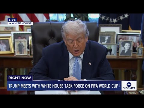 Read more about the article LIVE: President Trump meets with the White House task force on FIFA World Cup 2026