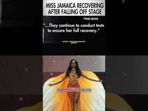 Read more about the article Miss Jamaica TUMBLES off stage in shocking pageant moment #shorts