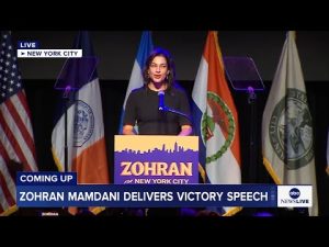 Read more about the article LIVE: Zohran Mamdani delivers victory speech in New York City