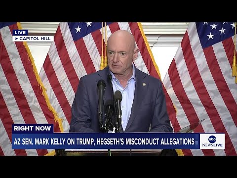Read more about the article LIVE: AZ Sen. Mark Kelly remarks on Pres. Trump, Sec. Hegseth’s allegations of misconduct