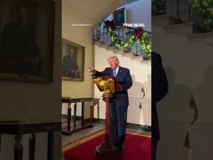 Read more about the article TRUMP’S HEARTFELT MESSAGE: President stops by the first White House Christmas party #shorts #trump