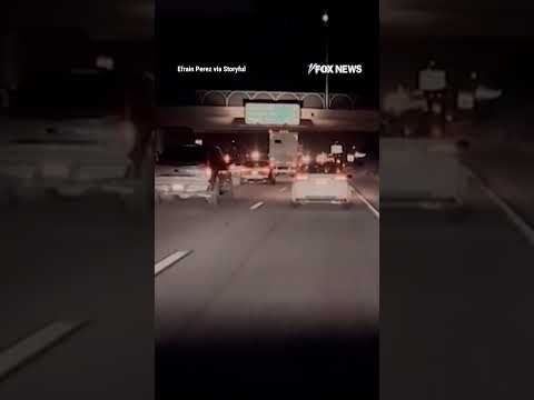 You are currently viewing HIGHWAY HORROR: Footage captures the moment a truck plunges off an overpass
