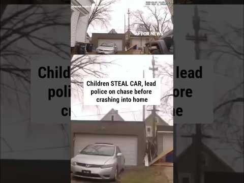 Read more about the article Children STEAL CAR, lead police on chase before crashing into home #shorts #viral #police #cartheft