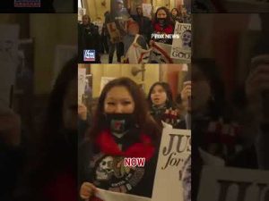 Read more about the article Anti-ICE crowd SWARMS Tim Walz’s office in Minnesota #foxnews #news #shorts