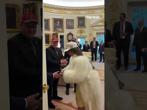 You are currently viewing WATCH: Nicki Minaj STUNS auto workers with surprise visit in Oval Office #shorts #foxnews #trump