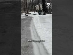 Read more about the article Man slides down icy driveway ‘like a penguin on my belly’