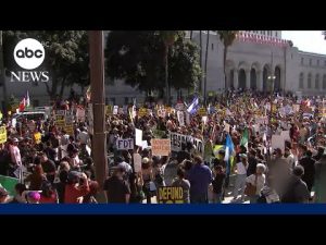 Read more about the article Massive crowds from California to New York turn out to protest ICE crackdowns