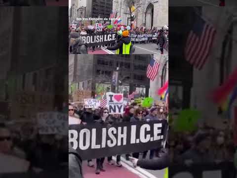 Read more about the article WATCH: Anti-ICE protesters march through NYC #shorts #foxnews #us #news