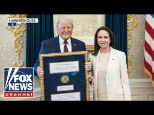 Read more about the article Machado reveals ‘EMOTIONAL’ Nobel Peace Prize presentation to Trump