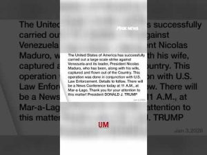 Read more about the article BREAKING: Trump confirms CAPTURE of Nicolas Maduro #breakingnews #shorts #trump #maduro