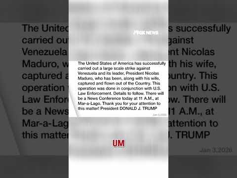 You are currently viewing BREAKING: Trump confirms CAPTURE of Nicolas Maduro #breakingnews #shorts #trump #maduro