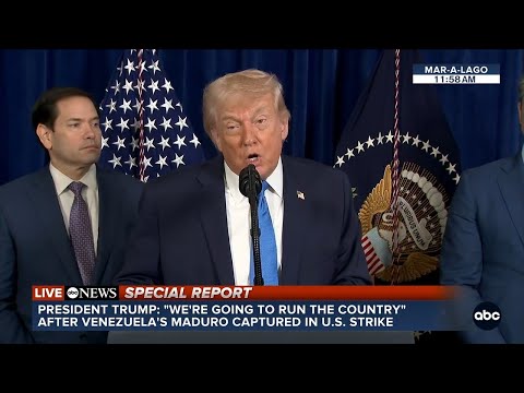 You are currently viewing LIVE: Trump says U.S. will “run” Venezuela after Maduro capture