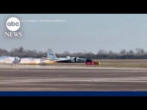 Read more about the article Investigation underway after NASA jet’s fiery hard landing in Texas