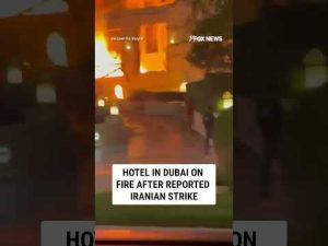 Read more about the article Hotel in Dubai on fire after reported Iranian strike #shorts