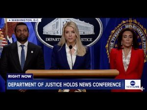 Read more about the article AG Bondi, FBI Dir. Patel, U.S. Attorney Pirro make announcement at DOJ: LIVE