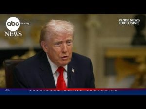 Read more about the article Trump touts economy, refuses to apologize for racist video of Obamas
