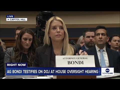 You are currently viewing LIVE: Attorney General Bondi testifies on the DOJ at House oversight hearing