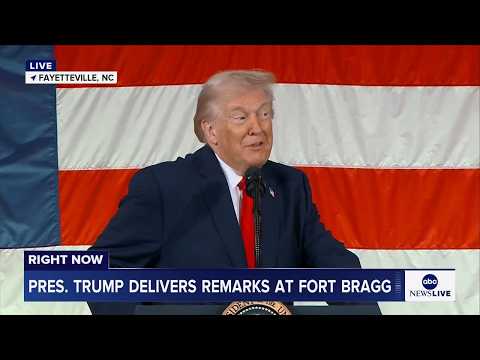 Read more about the article LIVE: President Trump delivers remarks to military family members at Fort Bragg