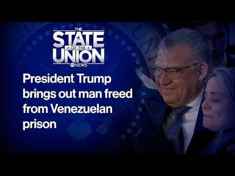 Read more about the article State of the Union: Trump brings out man freed from Venezuelan prison