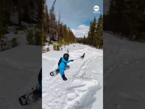 Read more about the article Colorado snowboarder doesn’t need much slope with this dog around