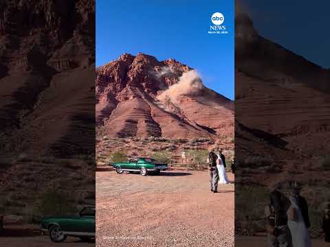 Read more about the article Rockslide steals the show at Utah wedding photoshoot