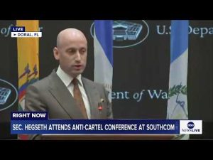 Read more about the article LIVE: Sec. Hegseth attends anti-cartel conference at SOUTHCOM in Florida