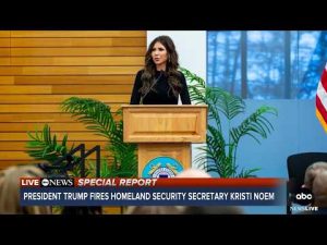 Read more about the article LIVE: Trump fires Kristi Noem as DHS secretary l ABC News Special Report
