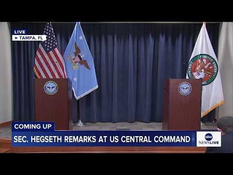 Read more about the article COMING UP: Sec. Hegseth holds news conference at U.S. Central Command in Florida