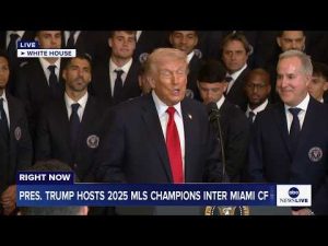 Read more about the article LIVE: President Trump welcomes 2025 Major League Soccer Champions Inter Miami CF to the White House
