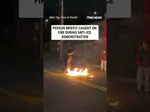 Read more about the article Person briefly catches on FIRE during anti-ICE demonstration #foxnews #news #us #fox