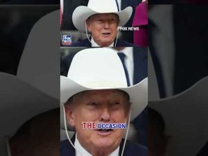Read more about the article Trump receives cowboy hat from rodeo champions #foxnews #news #us #fox