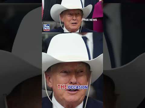 Read more about the article Trump receives cowboy hat from rodeo champions #foxnews #news #us #fox