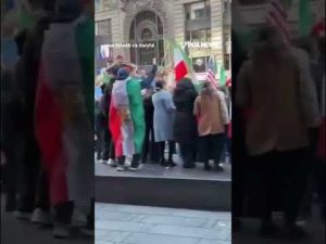 Read more about the article Mass crowds take to the streets in NYC to celebrate US-Israel strikes #shorts #Iran #Israel #US