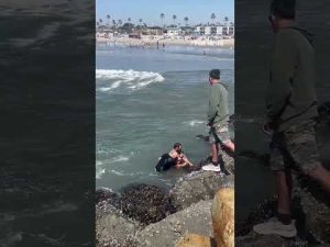 Read more about the article WATCH: Swim coach dives into dangerous waters to save a father and daughter #shorts #foxnews