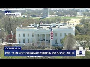 Read more about the article COMING UP: President Trump hosts swearing-in ceremony for Homeland Security Sec. Markwayne Mullin
