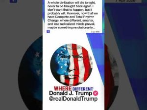 Read more about the article Trump WARNS: ‘A whole civilization will die tonight’ #shorts