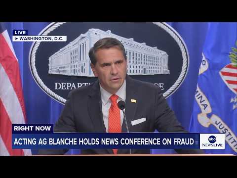 You are currently viewing LIVE: Acting AG Todd Blanche holds news conference on fraud