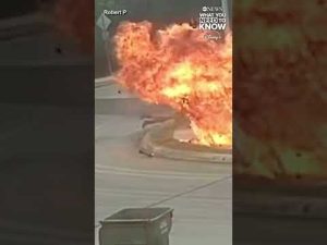 Read more about the article Children narrowly escape after motorcycle crashes and bursts into flames