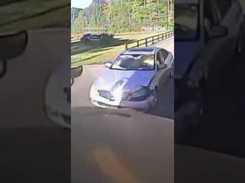 You are currently viewing Car CRASHES into school bus then FLEES scene #shorts #us #news #foxnews #viral #carcrash