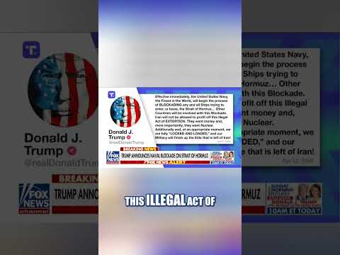 Read more about the article BREAKING: Trump announces MAJOR ACTION in the Strait of Hormuz #foxnews #news #us #fox