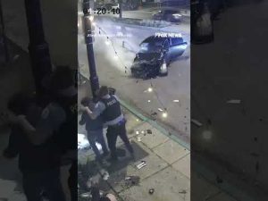 Read more about the article WILD video captures the moment a car loses control and plows into a café