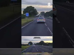 Read more about the article UK police pursuit ends with car flying over roundabout